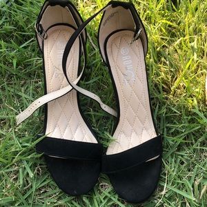 Black suede sandals